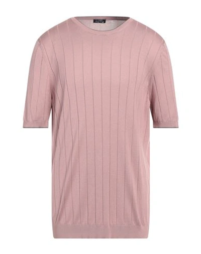 Barba Napoli Man Sweater Pastel Pink Size 46 Silk