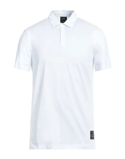 Armani Exchange Man Polo Shirt White Size Xxl Pima Cotton