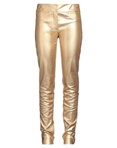 Dolce & Gabbana Woman Pants Gold Size 10 Polyurethane, Viscose