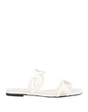 Valentino Sleek Flat Sole Slippers With Open Toe Cut-outs In White