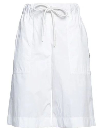 Moncler Woman Shorts & Bermuda Shorts White Size 4 Cotton, Polyamide