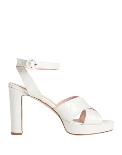 Anna F . Woman Sandals Off White Size 10 Soft Leather