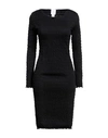 Patou Woman Midi Dress Black Size L Cotton In Black