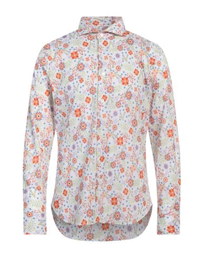 Fedeli Man Shirt White Size 16 Cotton, Elastane