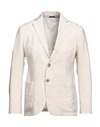 Giorgio Armani Man Blazer Cream Size 44 Silk, Polyamide In White