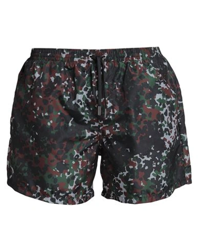 Dsquared2 Man Swim Trunks Military Green Size 36 Polyester