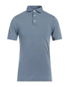 Fedeli Man Polo Shirt Slate Blue Size 36 Cotton