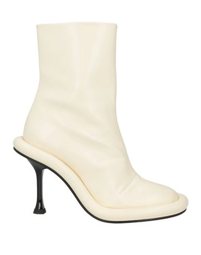 Jw Anderson Woman Ankle Boots Cream Size 8 Textile Fibers In White