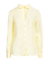 120% Lino Woman Shirt Yellow Size 12 Linen