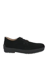 TOD'S TOD'S MAN LACE-UP SHOES BLACK SIZE 9 SOFT LEATHER