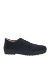 Tod's Man Lace-up Shoes Navy Blue Size 9 Soft Leather