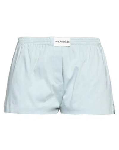 Des Phemmes Des_phemmes Woman Shorts & Bermuda Shorts Sky Blue Size 6 Cotton, Elastane