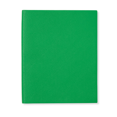 Smythson Portobello Notebook In Panama In Green