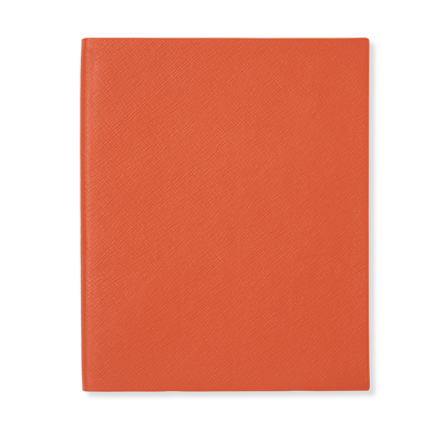 Smythson Portobello Notebook In Panama In Orange