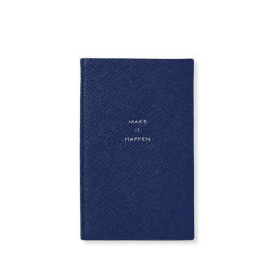 Smythson Make It Happen Panama Notebook In Indigo