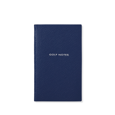 Smythson Golf Notes Panama Notebook In Blue