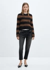 Mango Low-rise Mom Jeans Black Denim In Black Denim