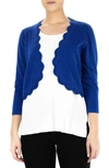 NINA LEONARD NINA LEONARD SCALLOPED BOLERO SHRUG SWEATER