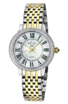 GV2 ASTOR III DIAMOND SWISS BRACELET WATCH, 34MM