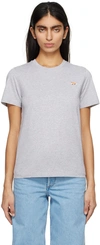 Maison Kitsuné Gray Baby Fox T-shirt In H120 Light Grey