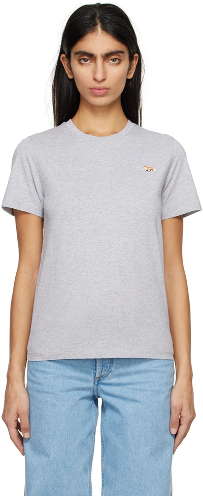 Maison Kitsuné Gray Baby Fox T-shirt In H120 Light Grey