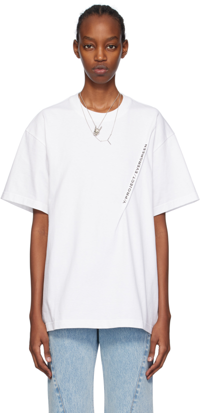 Y/project White Pinched T-shirt In Optic White