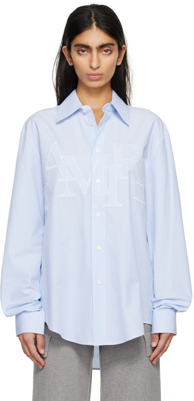 Amiri Blue Pinstripe Shirt In Air Blue