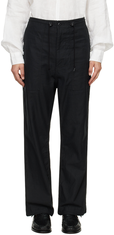 Needles Black String Fatigue Trousers In C-black