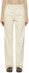 Rier Off-white Creased Trousers In Latte Corduroy