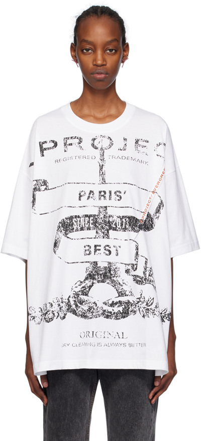 Y/project Evergreen Paris` Best Print T-shirt In Optic White