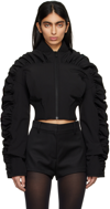 Han Kjobenhavn Ruffled-sleeves Bomber Jacket In Black