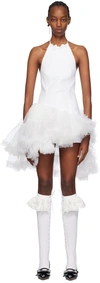 SHUSHU-TONG WHITE ASYMMETRIC MINIDRESS