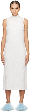 Song For The Mute White High Neck Midi Dress In White