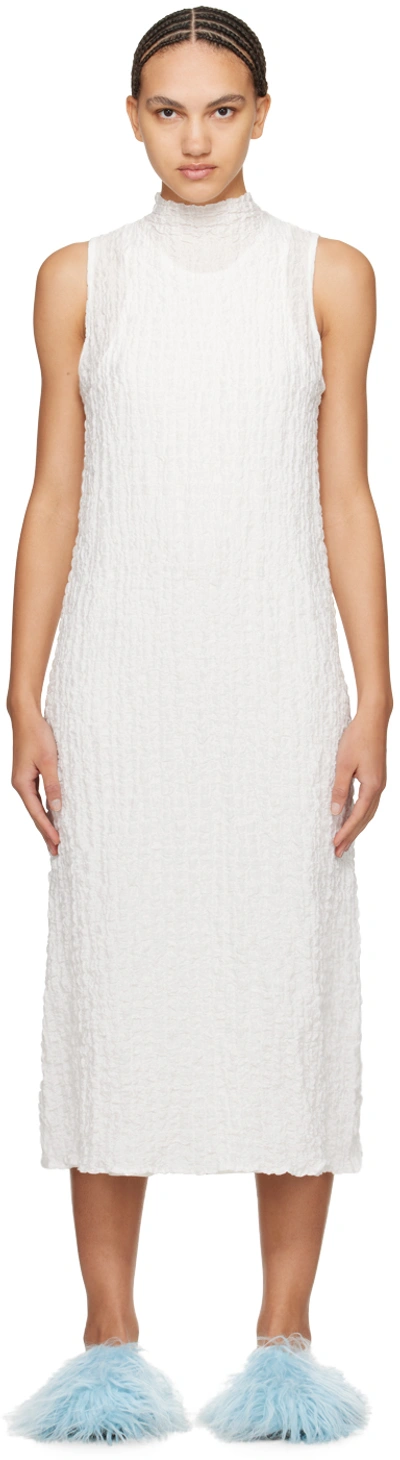 Song For The Mute White High Neck Midi Dress