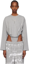 Y/PROJECT GRAY PINCHED BODYSUIT
