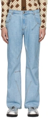 Andersson Bell Tripot Coated Cotton Flared Jeans In L.blue