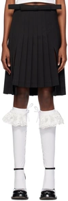 Shushu-tong Ssense Exclusive Black Split Pleats Miniskirt In Ut152ba100