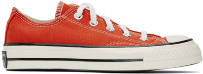Converse Orange Vintage Chuck 70 Low Sneakers In Fever Dream/egret/bl