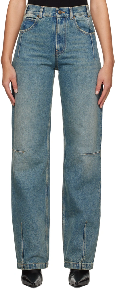 Darkpark Mid-rise Straight-leg Jeans In Light Blue