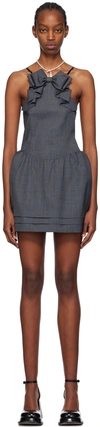 Shushu-tong Gray 3d Bow Minidress In Gr100 Grey