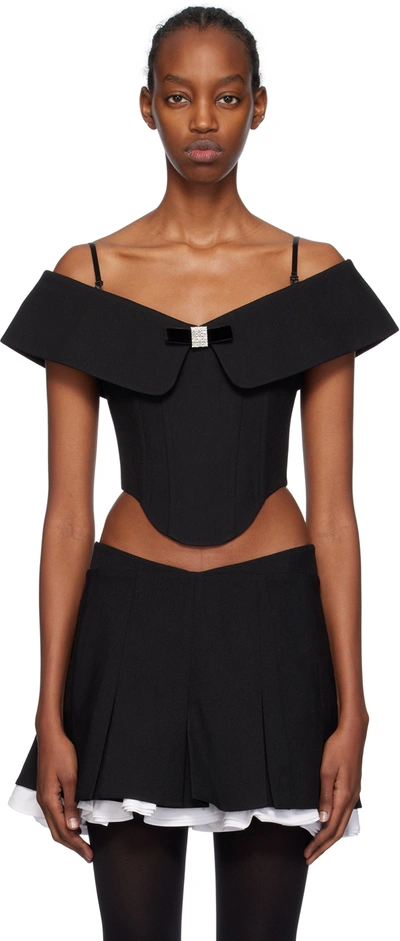 Shushu-tong Black Off-the-shoulder Camisole In Ba100 Black