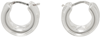 BOTTEGA VENETA SILVER WATCH HOOP EARRINGS