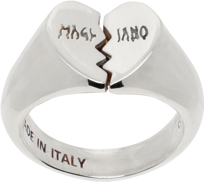 Magliano Silver Mini Broken Heart Ring In 21 925 Silver