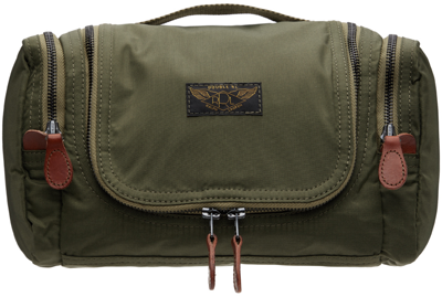 Rrl Green Nylon Canvas Travel Pouch In Olive Drab