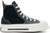 Converse Chuck 70 De Luxe Squared Hi Sneakers In Black/black/egret