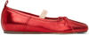 SIMONE ROCHA RED CLASSIC LOGO BAND BALLERINA FLATS