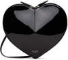 Alaïa Heart Patent Leather Shoulder Bag In Black