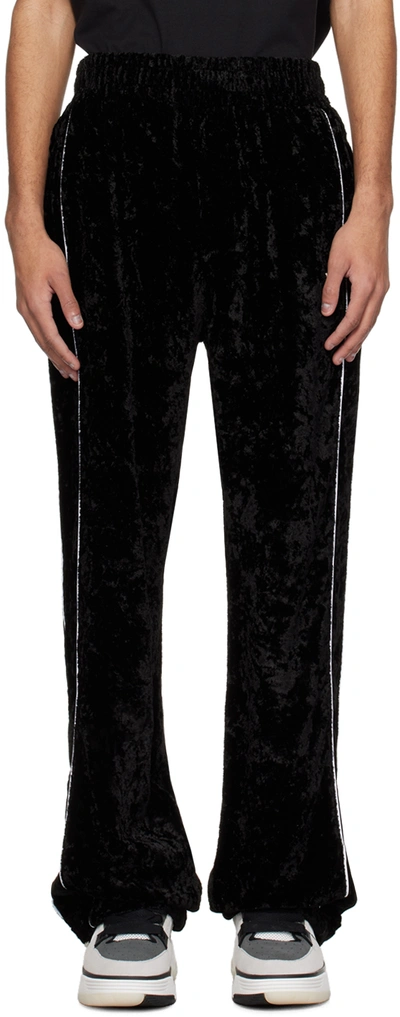 Amiri Crushed Velvet Track Trousers In Black