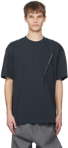 Y/project Black Pinched Logo T-shirt In Evergreen Vintage Bl