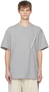 Y/project T-shirt With Round Neck And Short Sleeves In Evergreen Grey Melan